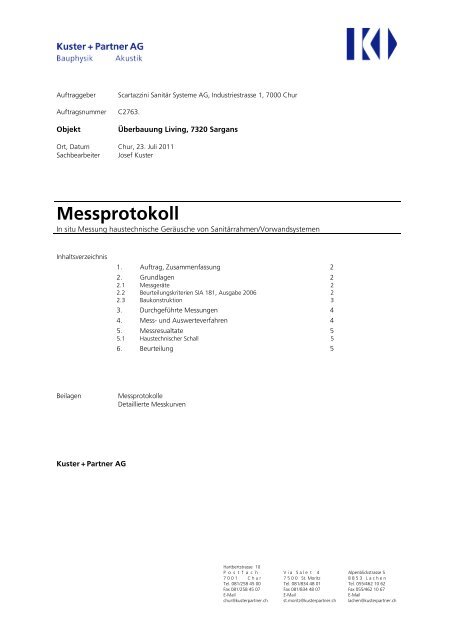 Download Messprotokoll - Scartazzini Sanitär Systeme AG