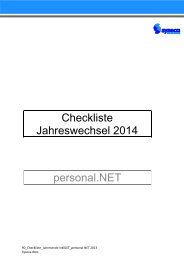 Checkliste Jahreswechsel 2014 personal.NET - Syseca Informatik AG