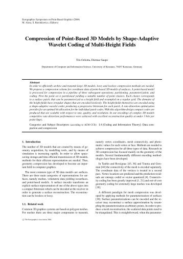 Compression of Point-Based 3D Models by Shape-Adaptive ...