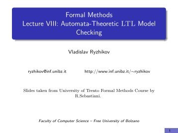 Automata-Theoretic LTL Model Checking - Faculty of Computer ...