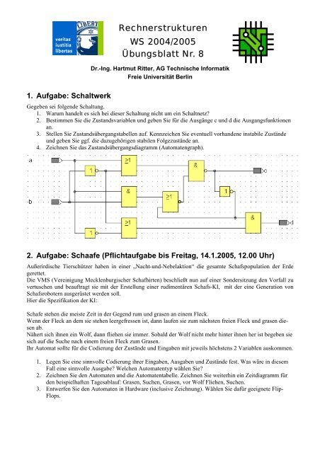 Rechnerstrukturen WS 2004/2005 Ãbungsblatt Nr. 8 - Freie ...