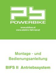 Montage - und Bedienungsanleitung BIFS II ... - Elektro Fahrrad