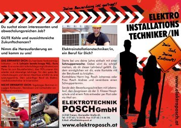 elektro installations techniker/in - Elektrotechnik Posch GmbH