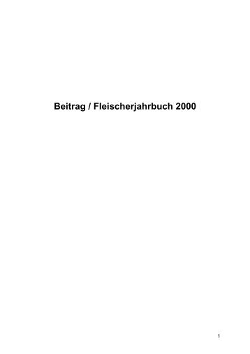 Beitrag / Fleischerjahrbuch 2000