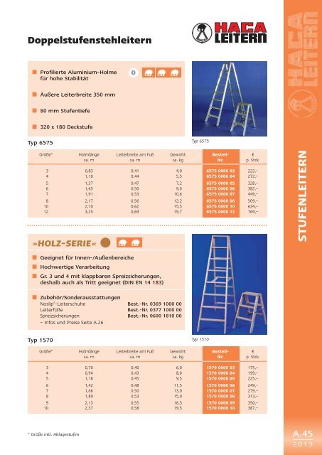 Stufenleitern - HAGO