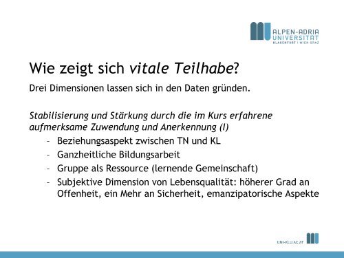 Vitale Teilhabe – Kennzeichen gelingender Basisbildung? - ISOP