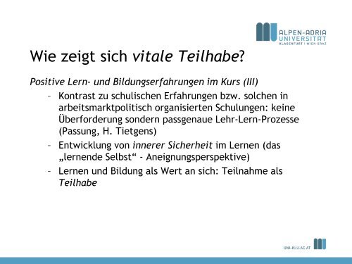 Vitale Teilhabe – Kennzeichen gelingender Basisbildung? - ISOP