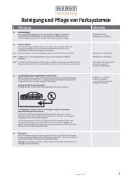 Reingungs- und Pflegeanleitung - Klaus Multiparking