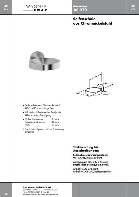 AC 211 Aschenbecher aus Chromnickel stahl