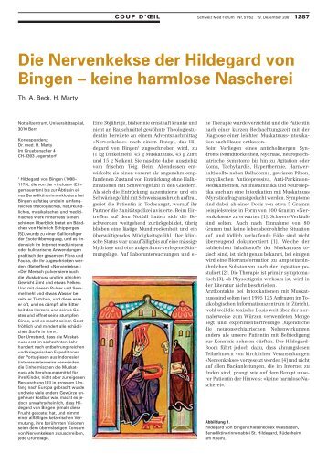 Die Nervenkekse der Hildegard von Bingen - Swiss Medical Forum