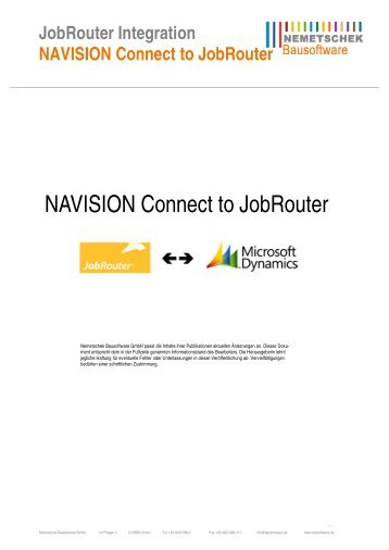 Datenbaltt NAVISION Connect to JobRouter