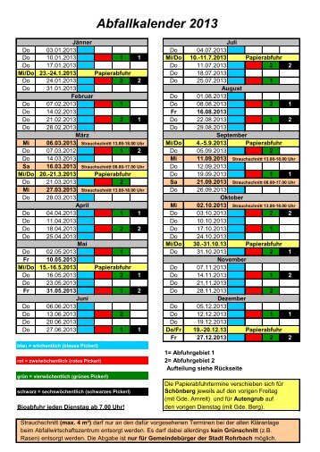 Abfallkalender 2013 - Rohrbach