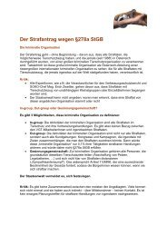 Der Strafantrag wegen §278a StGB