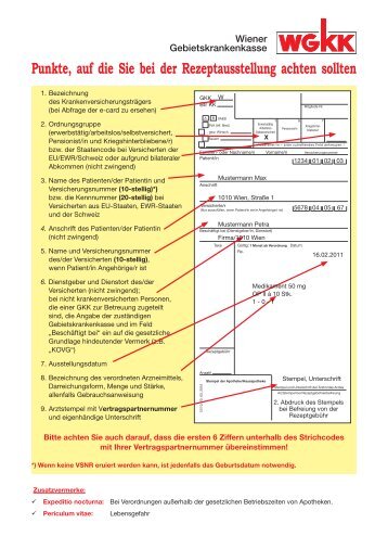 Rezeptausstellung - Wiener Gebietskrankenkasse