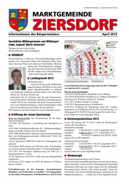 Informationen des Bürgermeisters April 2013 - Marktgemeinde ...