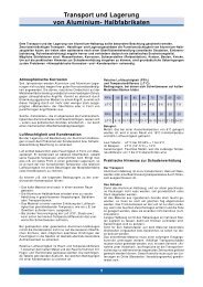 Transport und Lagerung von Aluminium- Halbfabrikaten