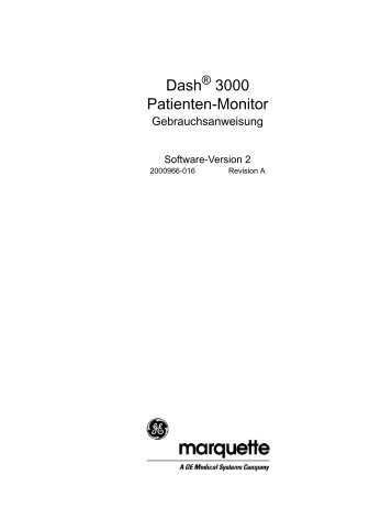 Der Dash 3000 Monitor - Berger Medizintechnik GmbH