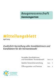 Mitteilungsblatt April 2013 - Baugenossenschaft Sonnengarten