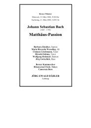 Matthäus-Passion - Berner Kammerchor