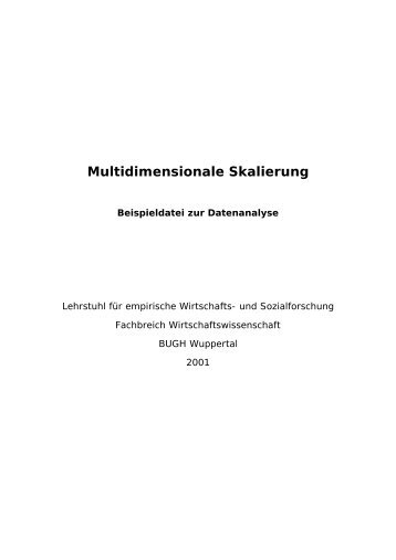 Multidimensionale Skalierung - Inhalt