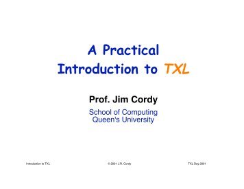 A Practical Introduction to TXL