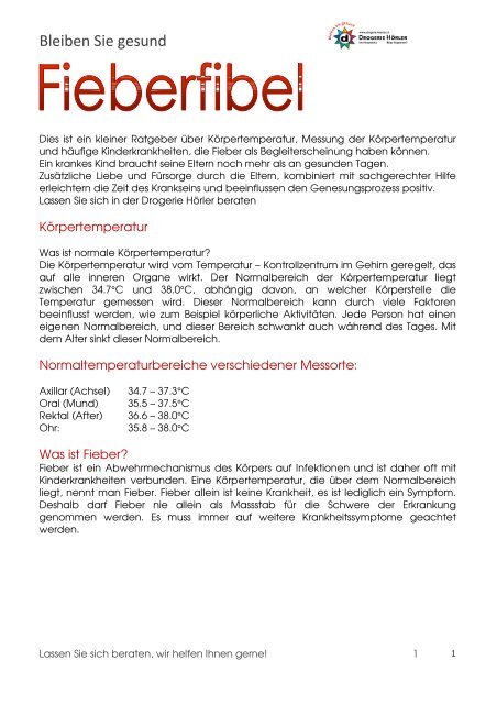 Fieber Fibel - Drogerie Hörler, Rapperswil