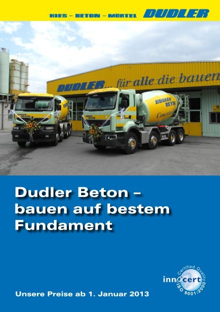 Komplettpreisliste 2013 - Dudler Beton