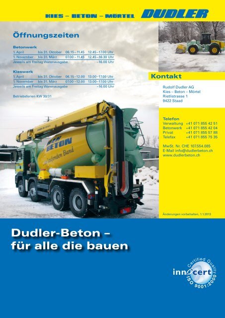 Komplettpreisliste 2013 - Dudler Beton