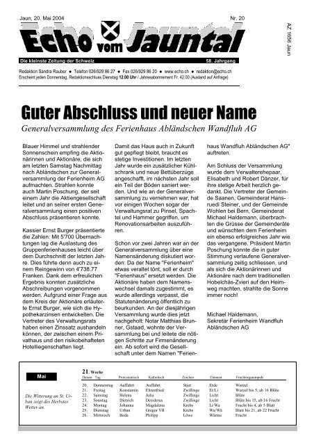 Guter Abschluss und neuer Name - Echo vom Jauntal