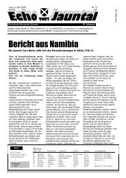 Bericht aus Namibia - Echo vom Jauntal