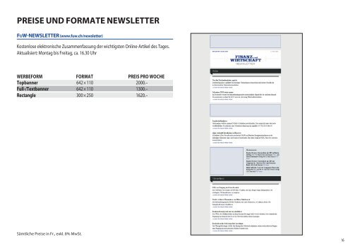 FuW Tarif 2014 - Finanz und Wirtschaft