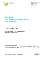 Lehrgang Dipl. Spezialist für das Bank- Zentralregister