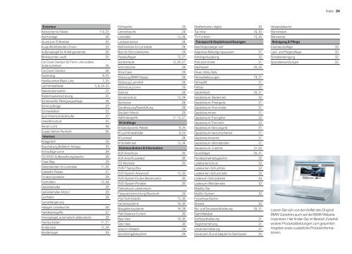 Zubehör BMW X3 Katalog