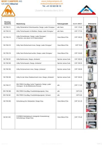 CHF-Preisliste MB 2013 mit Bilder Kopfzeile 1 - Moby Campers