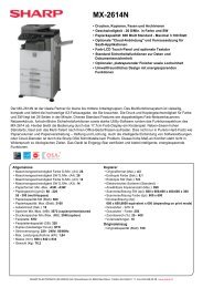 Datenblatt Sharp MX-2614N - Office Zug AG