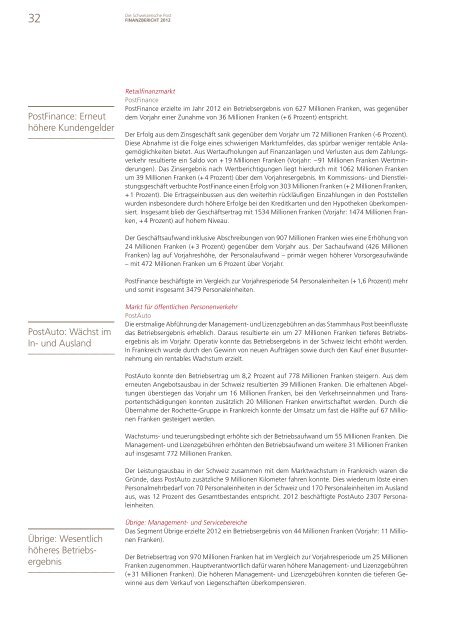 Finanzbericht 2012 - Die Post