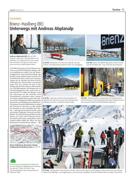 magazin - Ausgabe November 2011 - Die Schweizerische Post