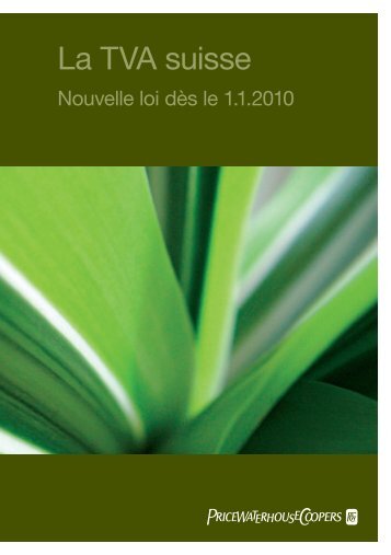 La TVA suisse - PwC