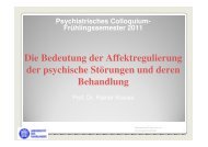 Die Bedeutung der Affektregulierung der psychische Störungen und ...