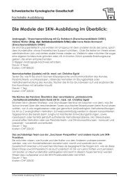 Informationen zu den Einzelmodulen der SKG Ausbildung