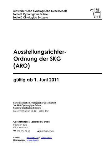 Ausstellungsrichter-Ordnung ARO - SKG