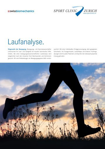Info-Flyer «Laufanalyse» zum Download (PDF ... - SportClinic Zurich