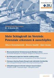 Mehr Schlagkraft im Vertrieb - ZFU International Business School