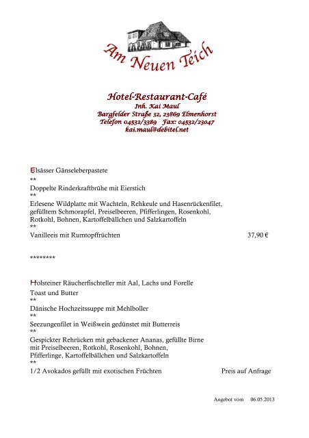 HotelRestaurant Restaurant RestaurantCafé Am neuen Teich