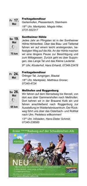 Tourenprogramm als PDF laden - ADFC - Kreisverband Ulm/Alb ...