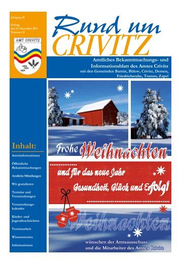 Fröhliche Weihnachten - Amt Crivitz