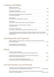 Vorspeisen und Suppen Zwischengerichte und Vegetarisch Fleisch ...