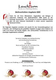 Weihnachtsfeier- -Angebote 2009 - Leuchtturm Harburg