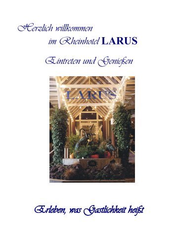 Menüvorschläge Banquettemappe - Rheinhotel Larus