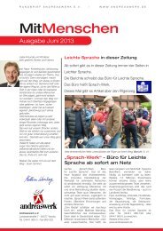 Mitmensch Juni 2013 - Andreaswerk eV